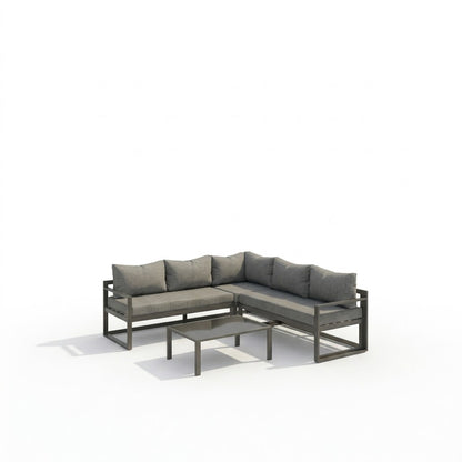 Modern Outdoor L-Shaped Patio Sofa Set with Coffee Table