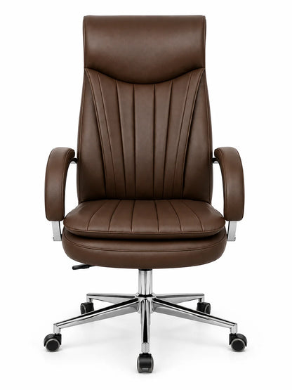 Contemporary High-Back Executive Office Chair with Padded Headrest