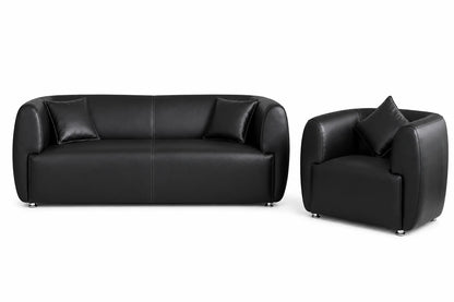 Contemporary Curved Sofa & Accent Chair Set