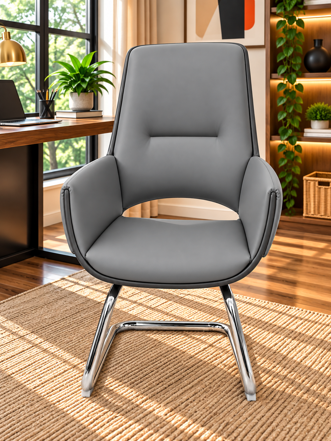 Modern High-Back Padded Visitor Chair
