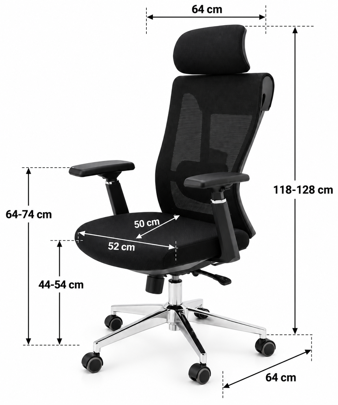 Modern Black High-Back Ergonomic Mesh Office Chair
