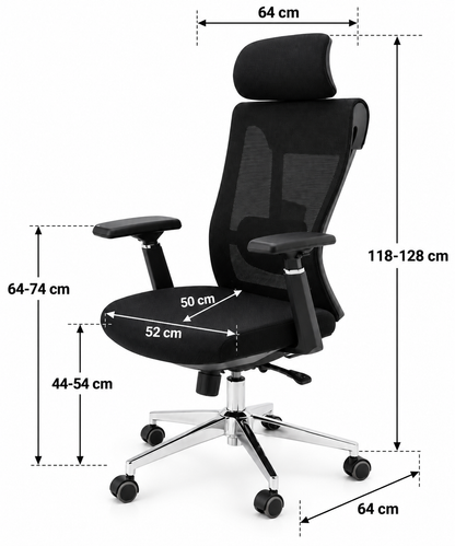 Modern Black High-Back Ergonomic Mesh Office Chair