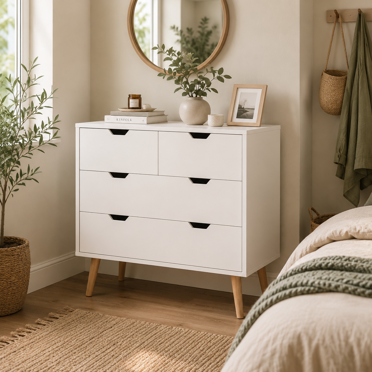 Buffet Server Storage Cabinet Chipboard Sideboard, Concrete Grey