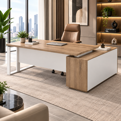 Modern Executive L-Shape Workstation with Storage