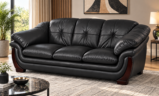 Classic Tufted 3-Seater Sofa with Curved Arms