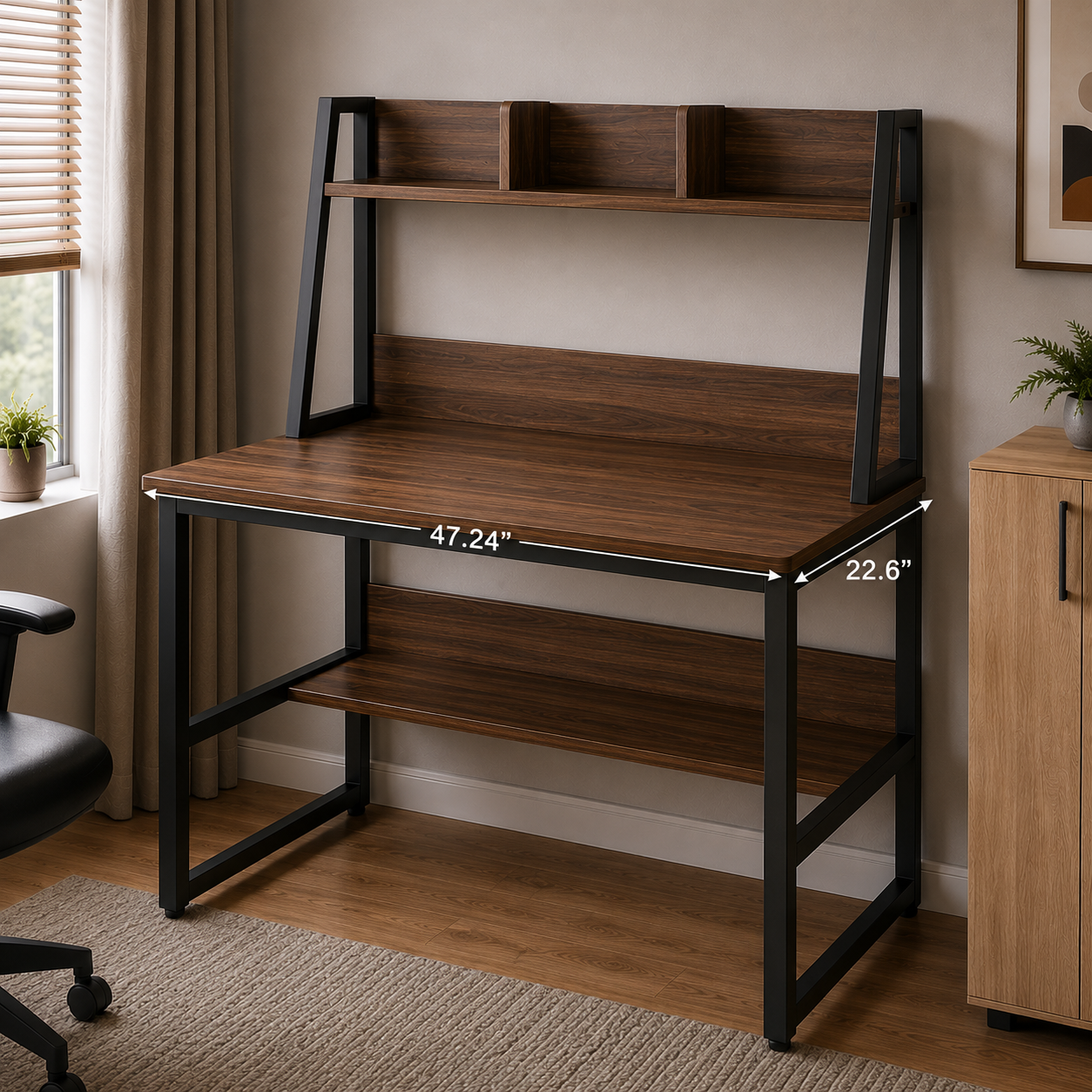 Computer Desk with Hutch