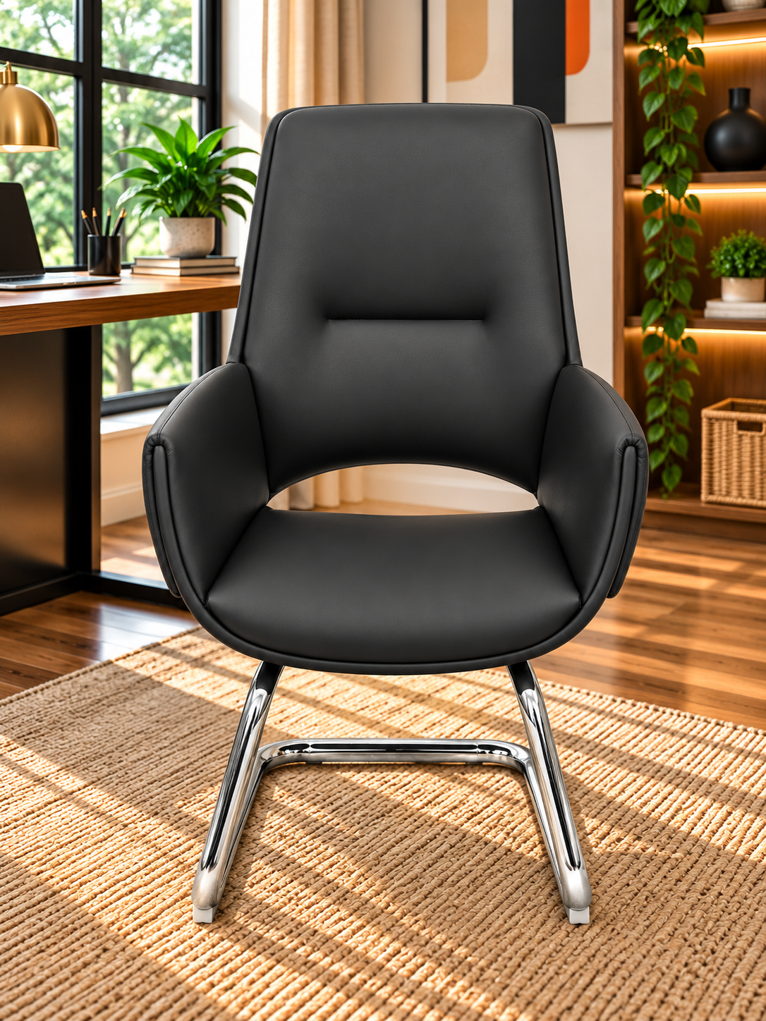 Modern High-Back Padded Visitor Chair