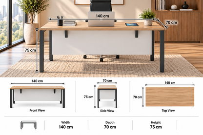 Contemporary Executive Work Desk with Modesty Panel
