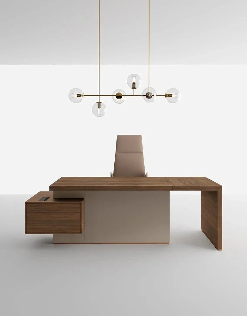 Modern Executive Office Desk with Storage