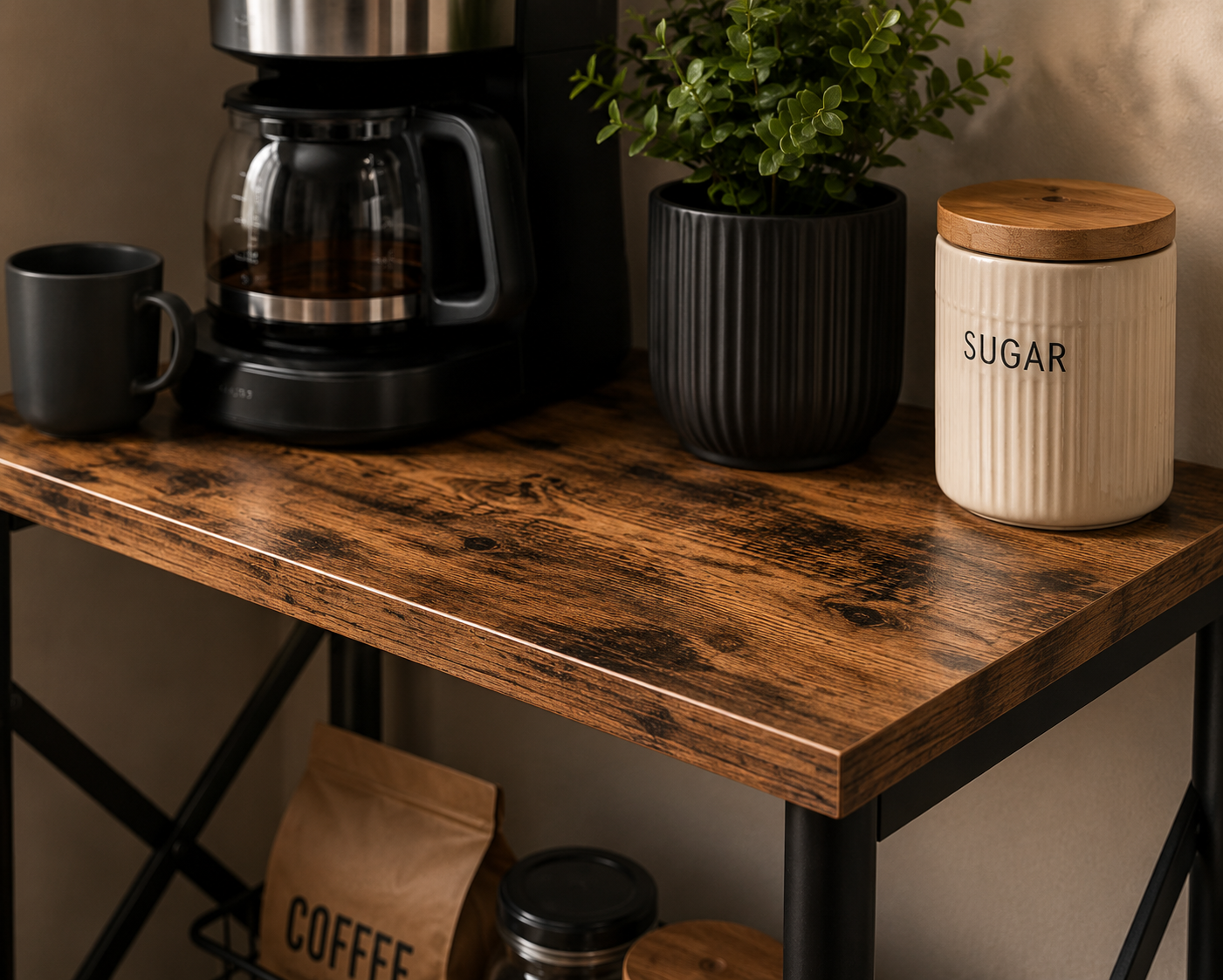Small Side Table with Storage Shelf