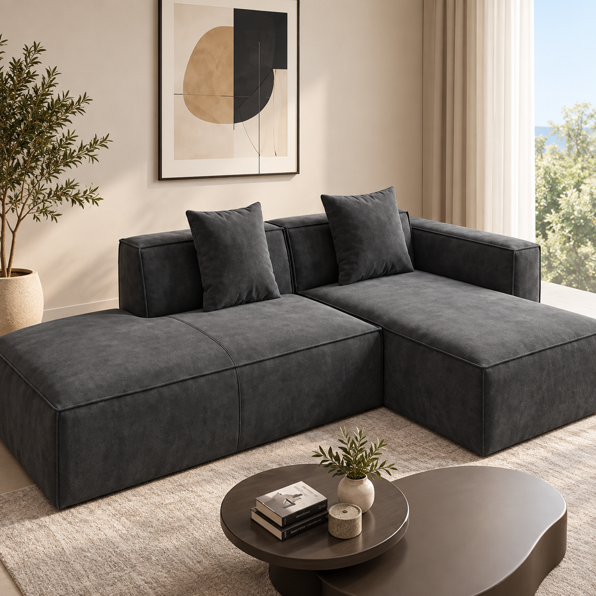 Modern L-Shaped Sectional Sofa