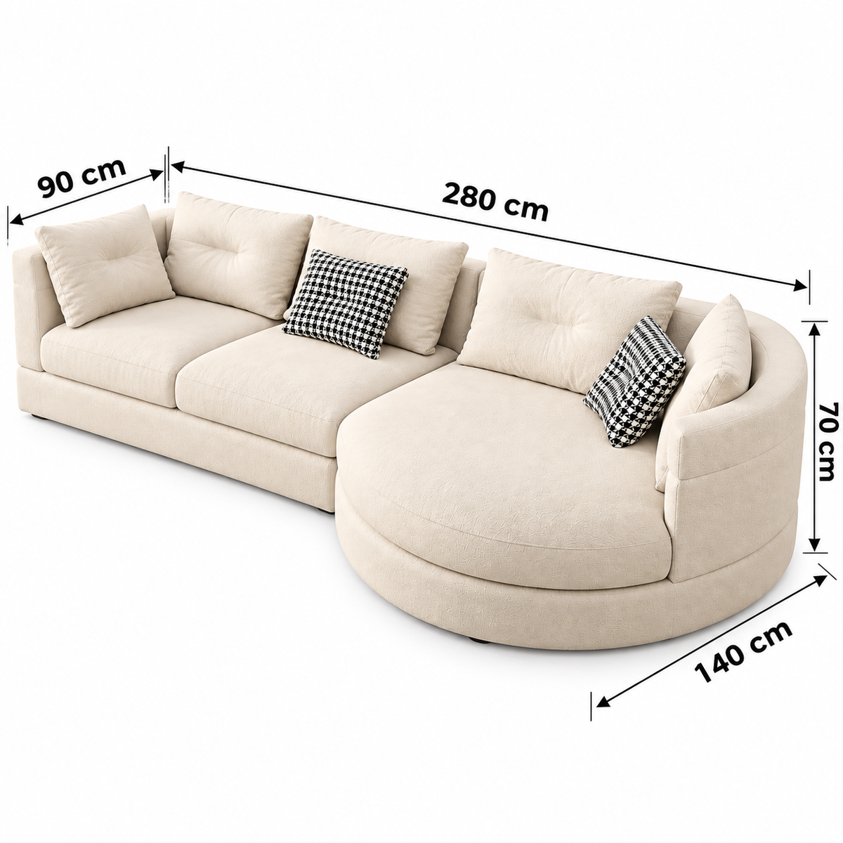 Modern Curved Sectional Sofa