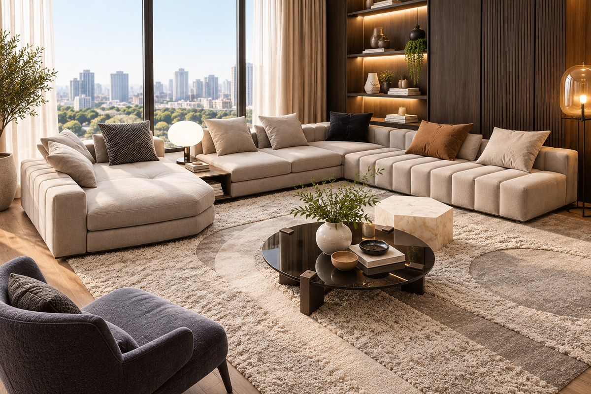 Modern U-Shaped Sectional Sofa