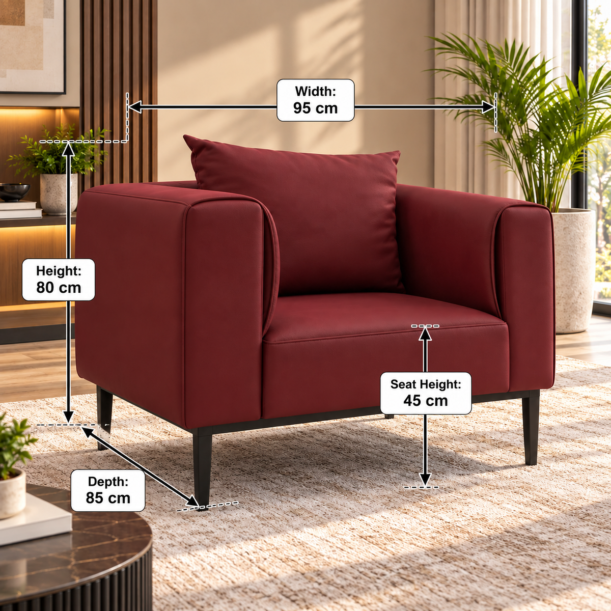 Modern Upholstered Accent Armchair