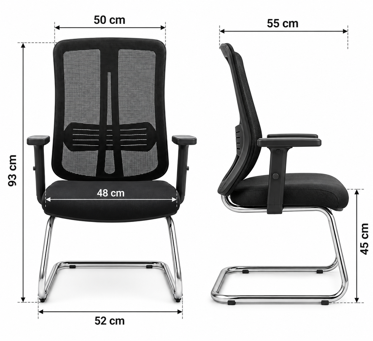 Ergonomic Chair with Mesh Back and Padded Seat