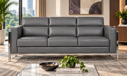 Modern 3-Seater Sofa with Cushioned Backrest