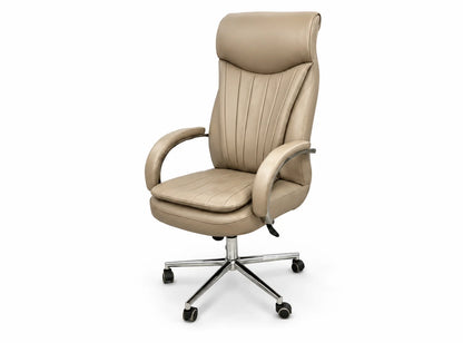 Contemporary High-Back Executive Office Chair with Padded Headrest