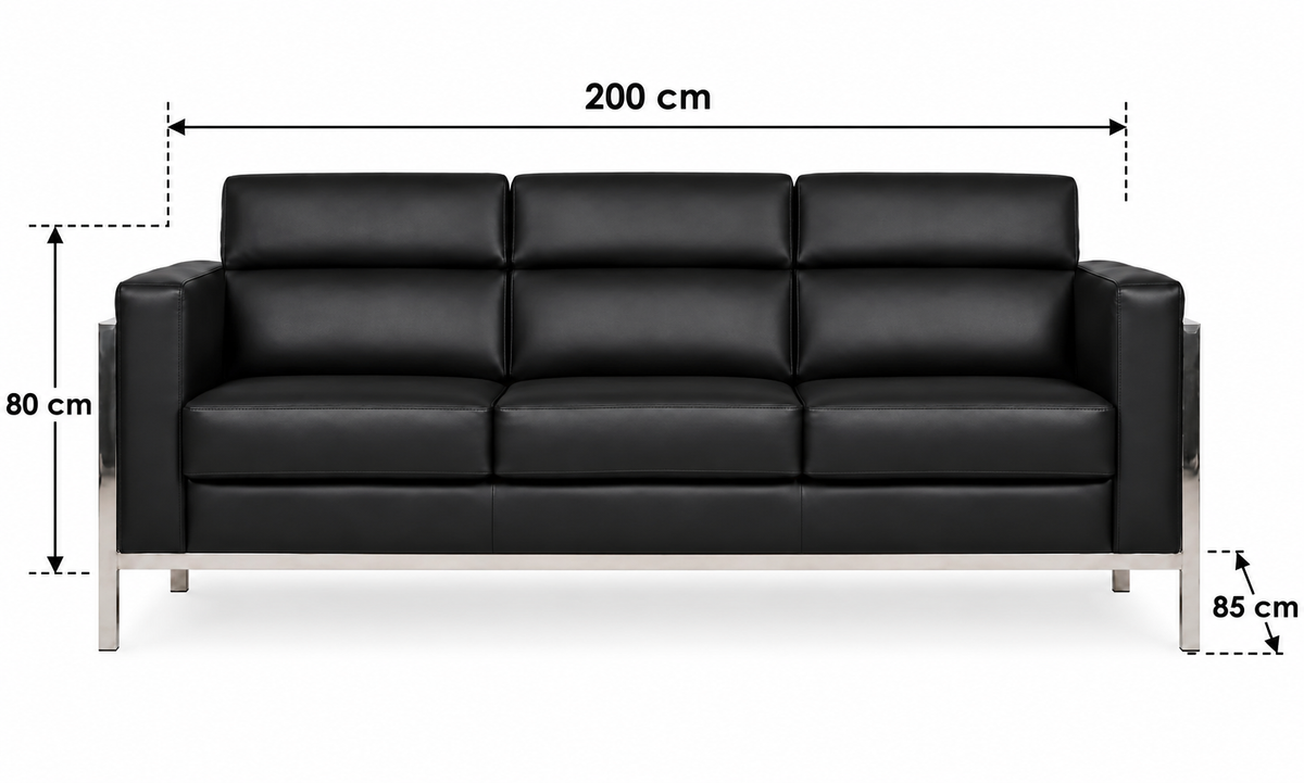 Modern 3-Seater Sofa with Cushioned Backrest