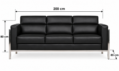 Modern 3-Seater Sofa with Cushioned Backrest