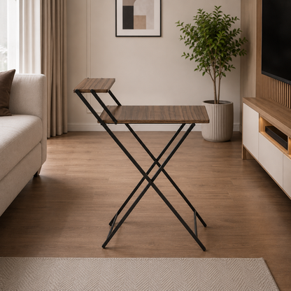 Folding Desk or Small Computer Table with Top Shelf Width