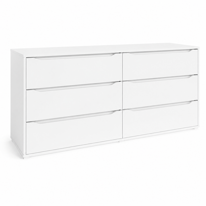 Modern 6-Drawer Wide Dresser