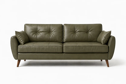 Modern 2-Seater Sofa with Button-Tufted Cushions & Side Pillows