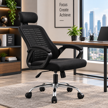 Modern Ergonomic Mesh Office Chair with Adjustable Headrest