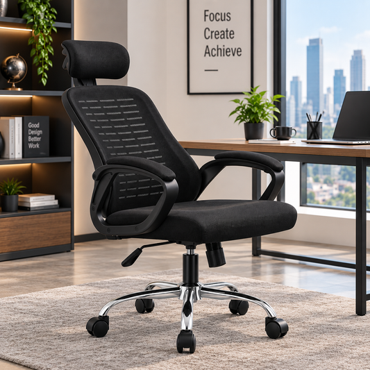 Modern Ergonomic Mesh Office Chair with Adjustable Headrest