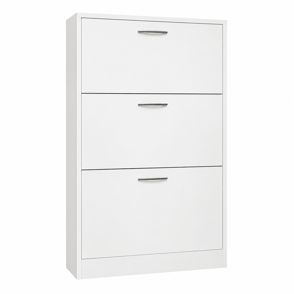 Modern White 3-Tier Shoe Storage Cabinet