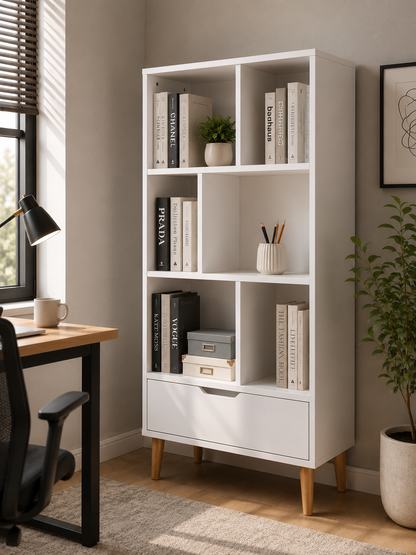 Bookcase Sideboard 6 Cubes Free Standing Bookshelf Unit Display Storage