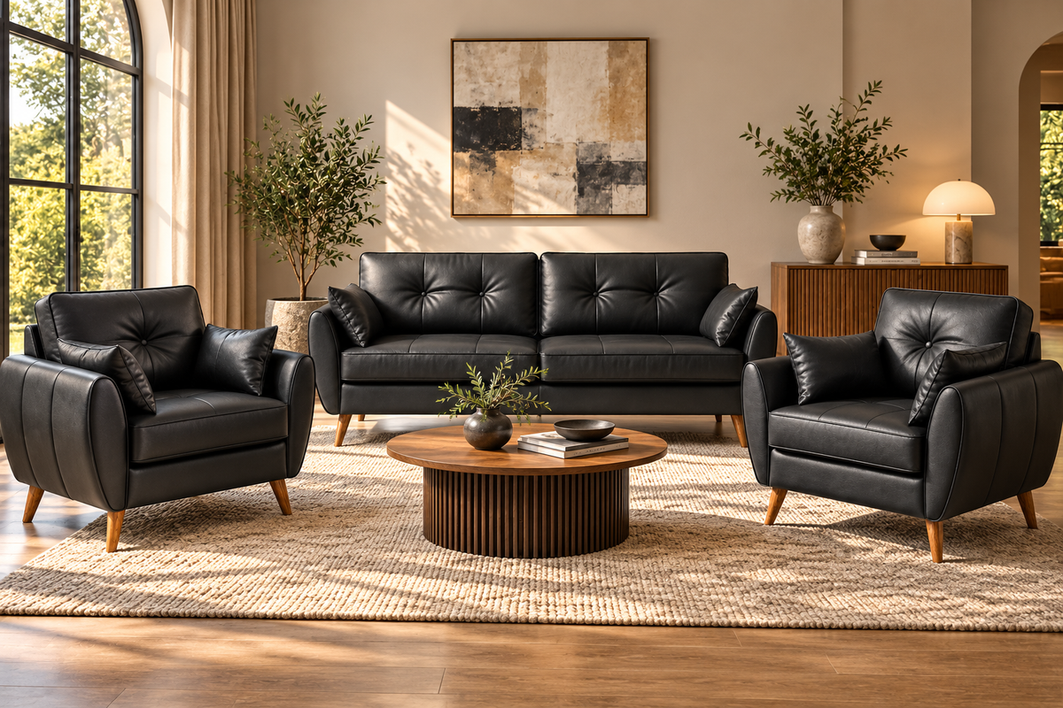 Mifalk Modern Medical Reception Office Seating Set – Sofa + 2 Armchairs