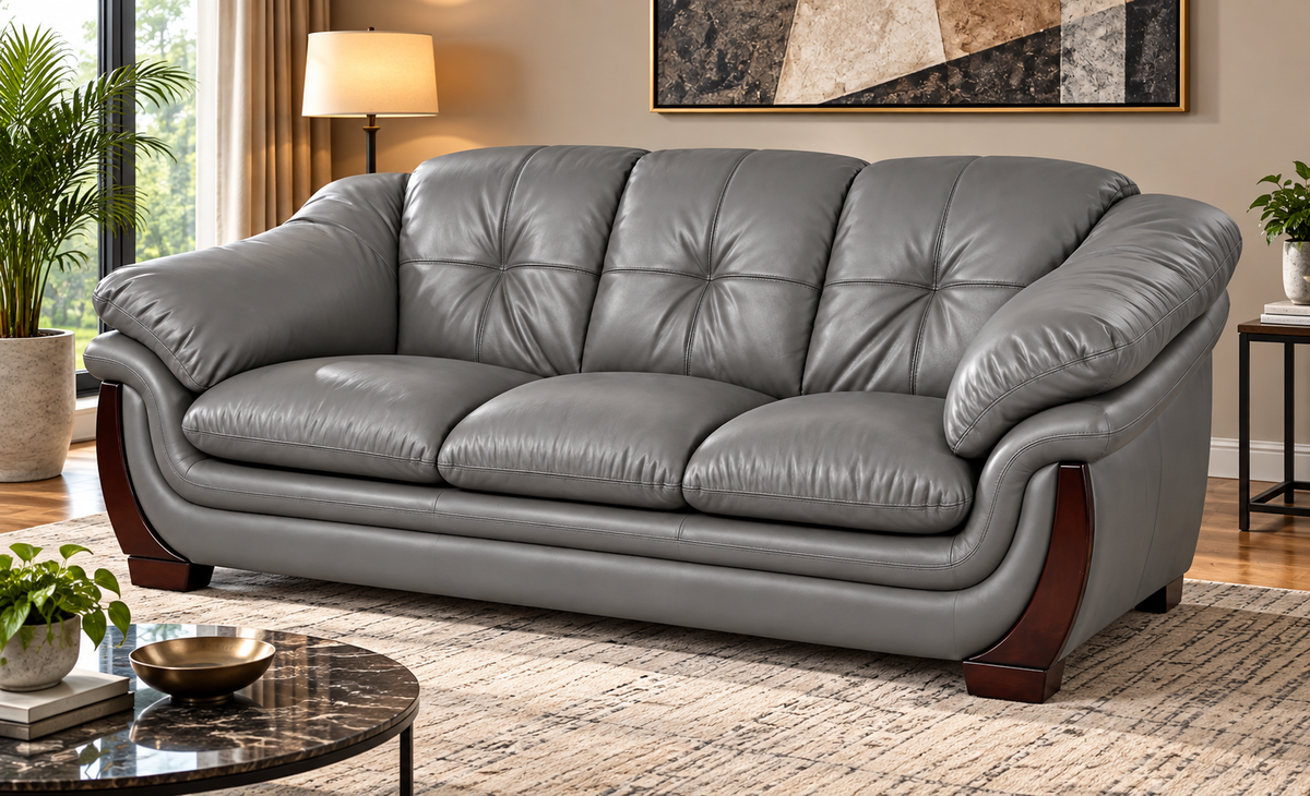 Classic Tufted 3-Seater Sofa with Curved Arms