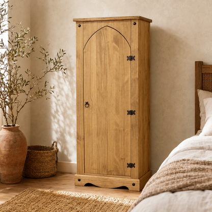 Solid Pine Wooden Single Door Corona Storage Cupboard