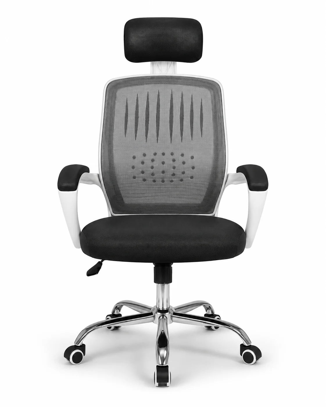 Eco Bob Mesh Office Chair, White Frame, Mobile with Headrest