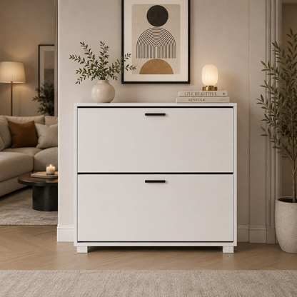 Modern White Shoe Storage Cabinet