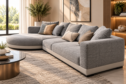 Modern Gray L-Shaped Sectional Sofa