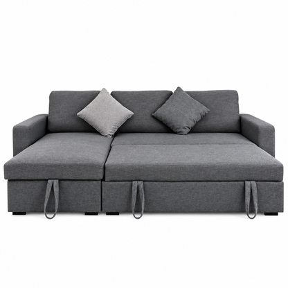 Modern Gray Sofa Bed with Chaise