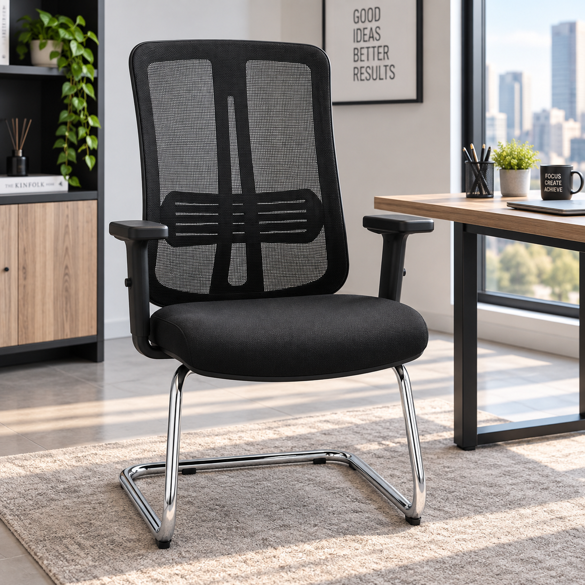 Ergonomic Chair with Mesh Back and Padded Seat