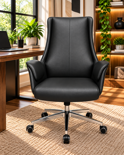 Modern Black High-Back Executive Office Chair