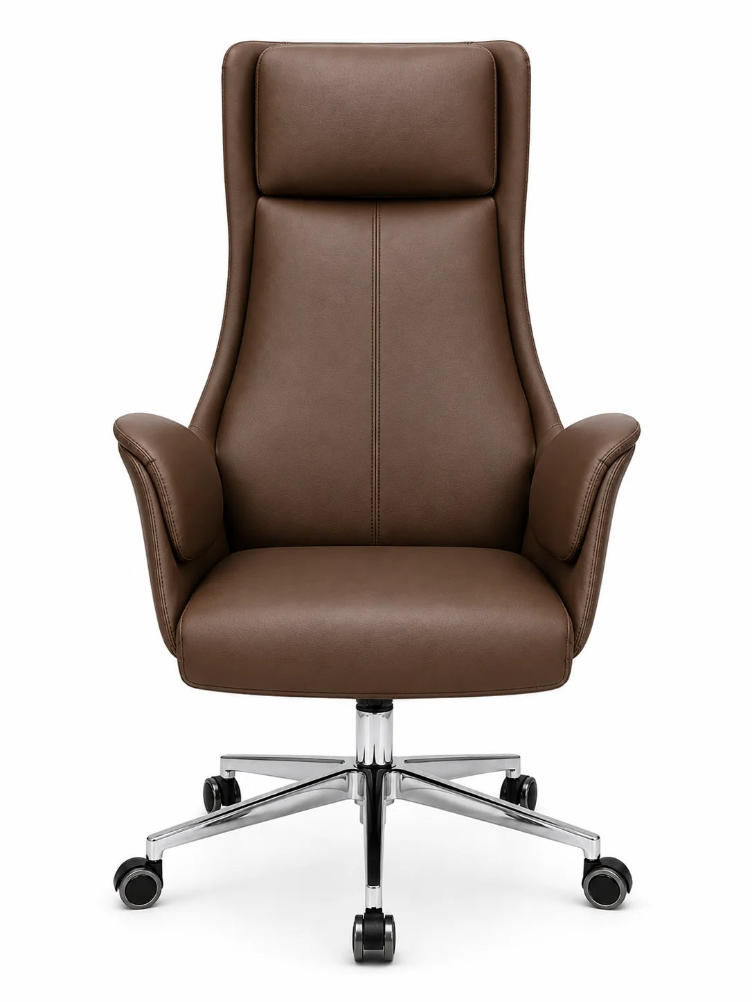 Contemporary High-Back Work Chair with Padded Headrest & Armrests