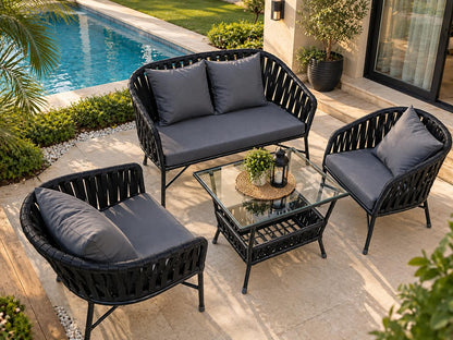 Modern Outdoor Woven Patio Sofa Set