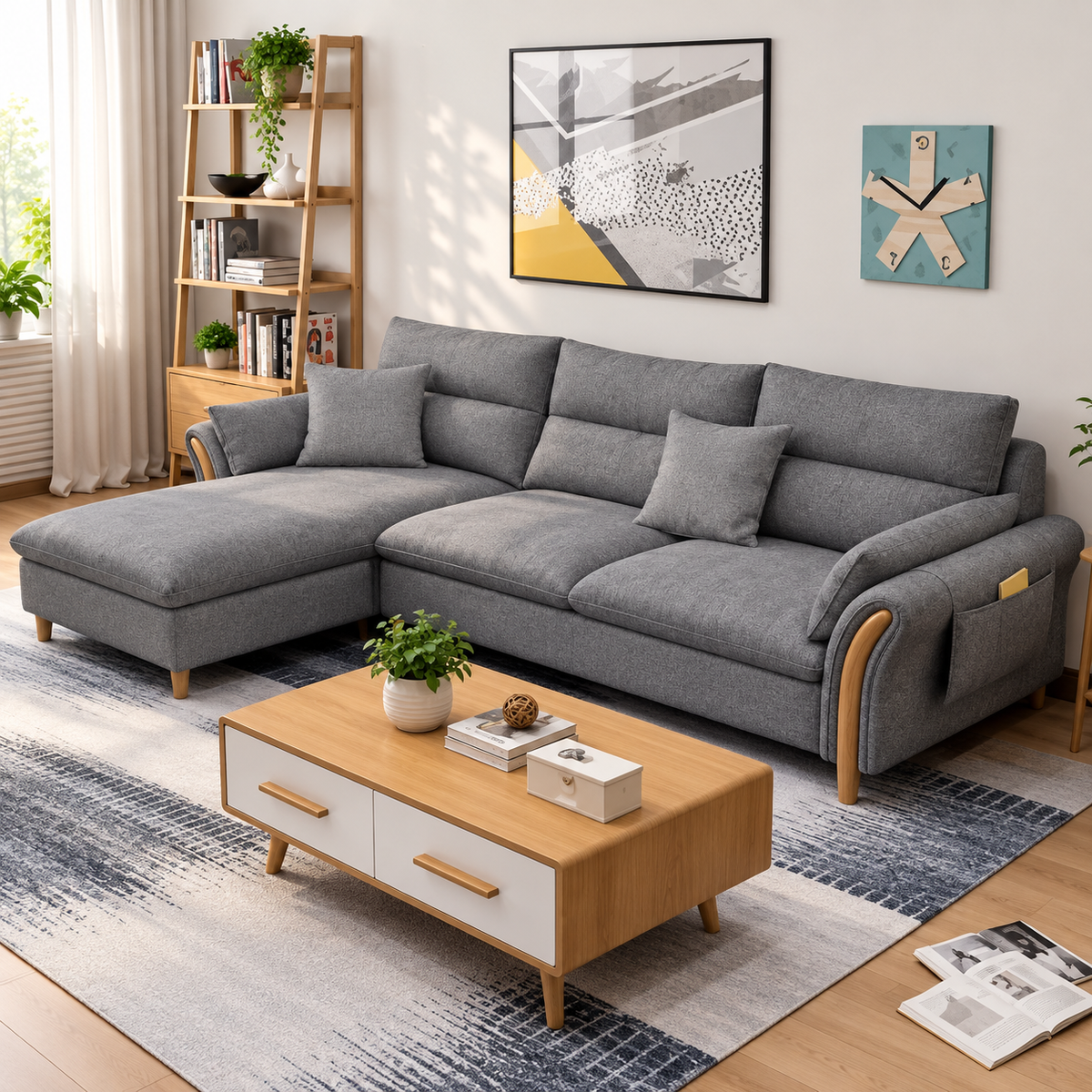 Modern L-Shaped Sectional Sofa