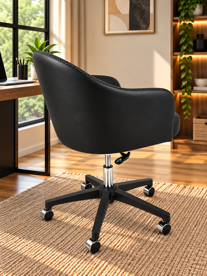 Contemporary Swivel Office Chair with Curved Backrest