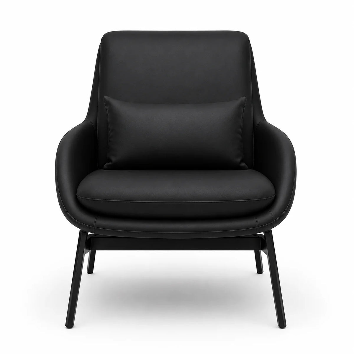 Modern Upholstered Lounge Chair with Accent Cushion