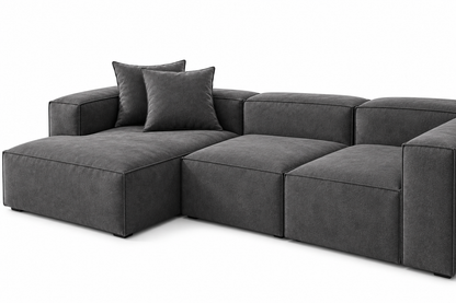 Modern Gray L-Shaped Sectional Sofa with Chaise