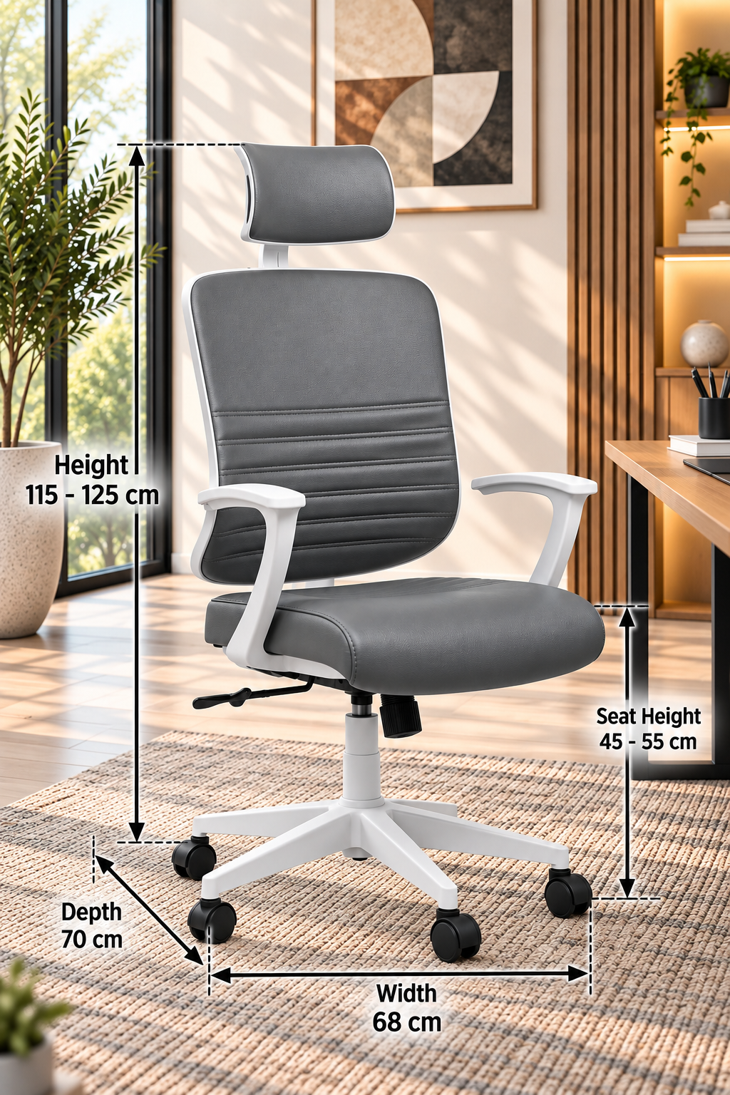 Premium Executive Office Chair with Ribbed Backrest