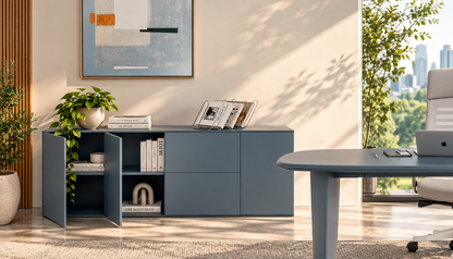 Modern Executive Office Desk with Side Storage