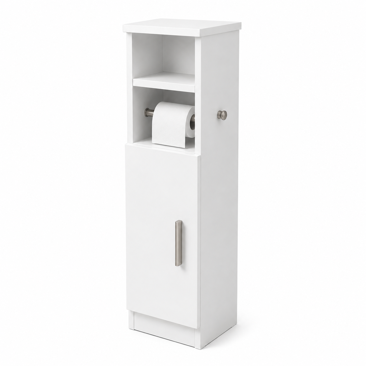 Enga Bathroom Cabinet with Door Compartments, White