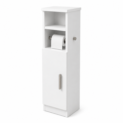 Enga Bathroom Cabinet with Door Compartments, White
