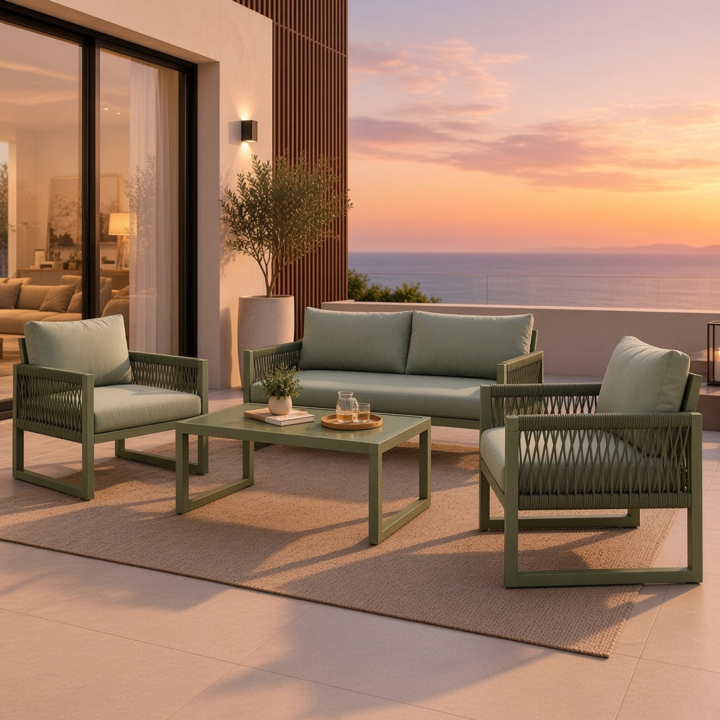 Modern Outdoor Woven Patio Sofa Set
